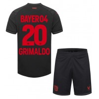 Billiga Bayer Leverkusen Alejandro Grimaldo #20 Barnkläder Hemma fotbollskläder till baby 2023-24 Kortärmad (+ Korta byxor)